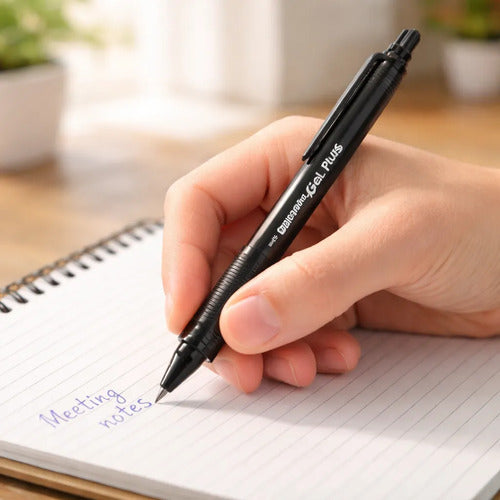 Boligrafo Retractil Triangular Penmax Gel X 12 Unidades Negro