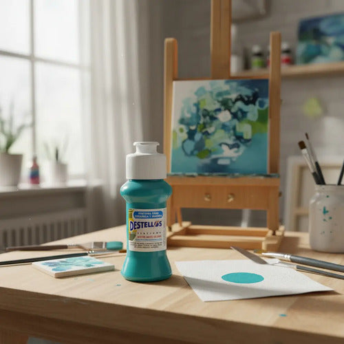 Pintura Cerámica Y Madera Destellos Color Azul Marino