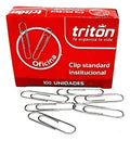 Clip Metálico Estándar 100 Unidades X 10 Cajas Gris