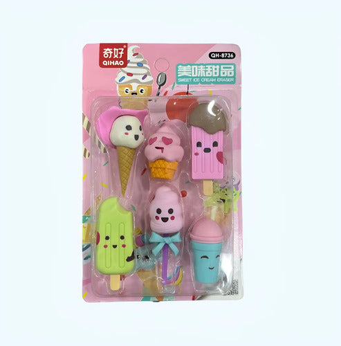 Set Goma Borradores Niña Figuras X 6 Piezas Niña