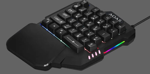 Teclado Gamer Aoas M-1100 Mecánico Qwerty Retroiluminado Rgb Antisalpicaduras Negro Español