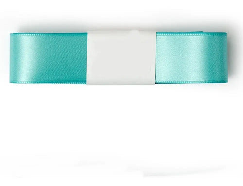 Cinta Verde Menta Raso Tela Satín Moños 50 Mts X 2.5 Cm  Verde Menta