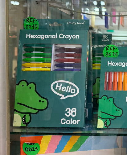 Crayón Tiza Pastel Al Oleo Hexagonal X 36 Colores Surtido