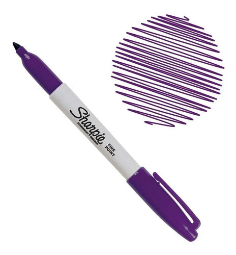 Sharpie Morado Permanente Punta Fina