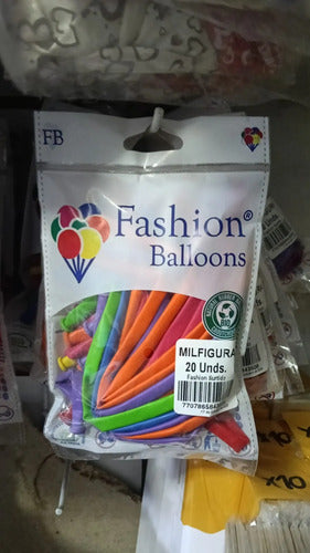 Globo Mil Figuras Colores Surtidos X 20 Unidades Surtido