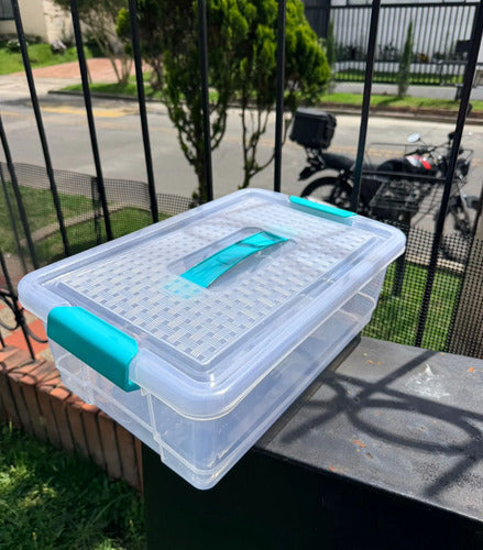 Caja Organizadora Transparente 40x26x13cm - 10 Litros Transparente Rattán