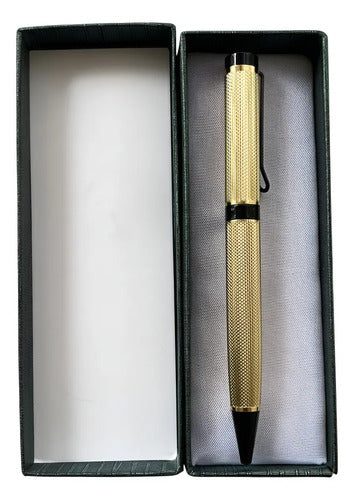 Boligrafo Con Estuche Dorado Dorado Negro