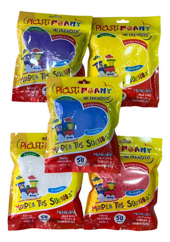 Plastifoamy Moldeable Mi Trensito 50gr X 5 Colores