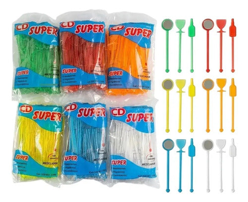 Mezclador Plastico Coctel X 500 Unidades Transparente