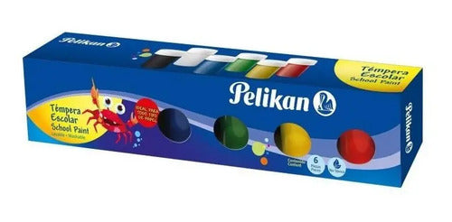 Temperas Escolar X 6 Colores Pelikan