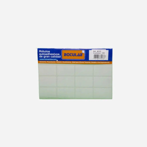 Rotulo Autoadhesivo Blanco 40x25mm X 128 Pcs - Ref. 40-25 Blanco En Blanco (sin Impresión)