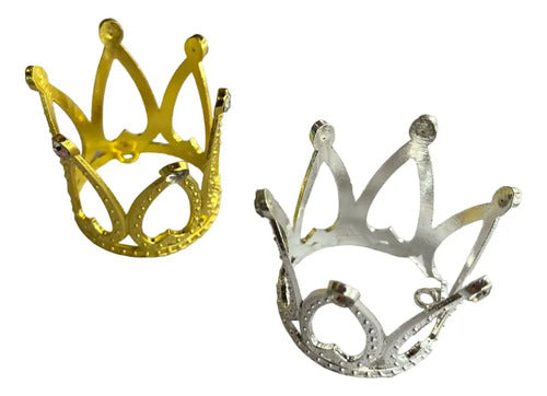 Corona Plateada/dorada Decorativa Diámetro 3cm Plateado - Dorado