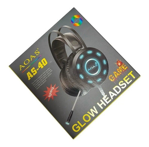 Audífono Diadema Con Microfono Gamer As-90 Marca Aoas Negro