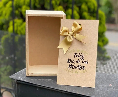 Caja Tapa Corrediza Madera Regalo Día De La Madre 25x15x9cm Madera Día De La Madre