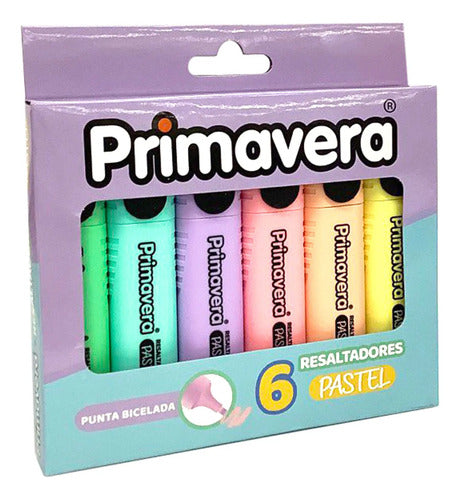 Resaltador Pastel Primavera X 6 Colores