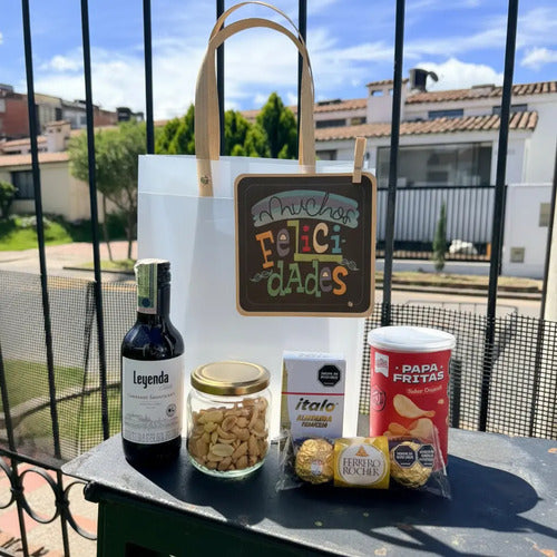 Regalo Ancheta Felicidades Con Vino