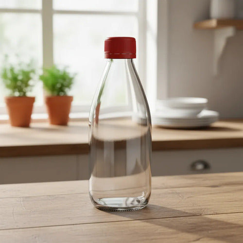 Frasco Envase De Vidrio 280ml Tapa Plástica X 12pcs