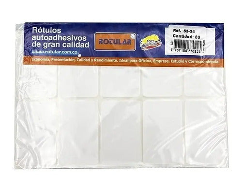 Rotulo Autoadhesivo Blanco 53-34mm X 80 Pcs - Ref. 53-34