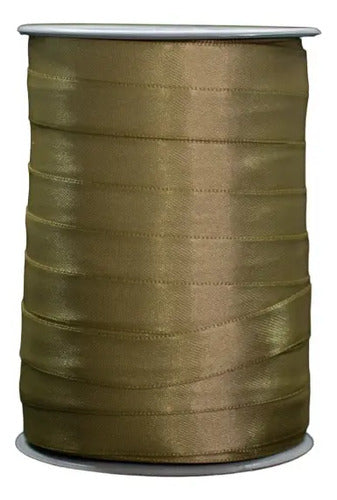 Cinta Dorado Raso Tela Satín Moños 50 Mts X 1.2 Cm  Dorado