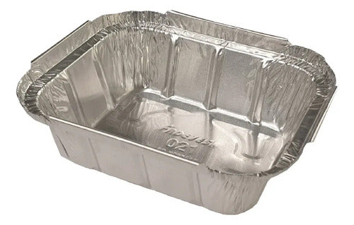 Recipiente Aluminio Molde Mini Lasaña 250ml - 100 Unidades Plateado