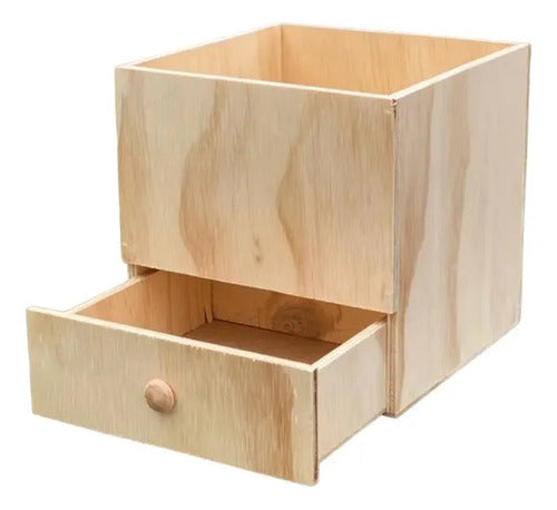 Caja Decorativa Caja Cajón Pino Regalo 20x20x18 Cm Madera