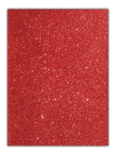 Fomi Foami Escarchado 1/8 Rojo X 10 Unidades