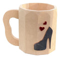 Vaso Decorativo Tacón Para Regalo 13x12 Cm   Madera Vaso Madera
