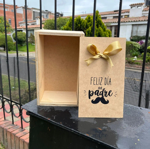 Caja Tapa Corrediza Madera Regalo Día Del Padre 25x15x9cm Madera Día Del Padre