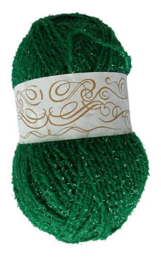 Lana Lurex Verde Navidad 100gr Verde Musgo