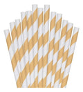 Pitillo Papel Diámetro 8mm X Largo 20cm Dorado - 200 Pcs Dorado