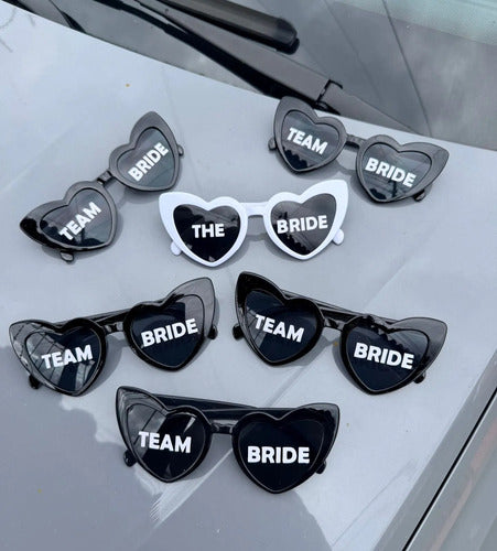 Gafas  Personalizadas Novia Y Damas De Honor X 6 Unidades Blanco Negro Despedida De Soltera