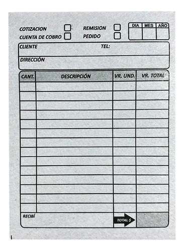 Facturero Mini  X 50 Hojas