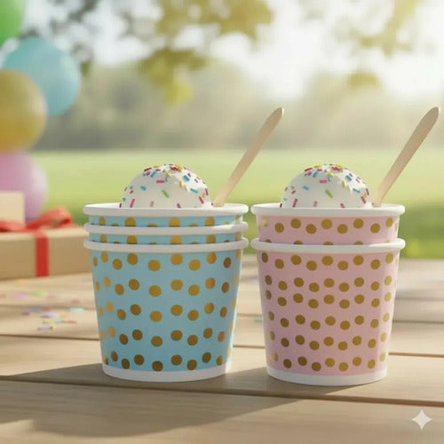 Vaso Desechable Revelación De Genero Helado 6oz X 50 Und Rosa/azul