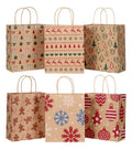 Bolsa Papel Kraft Navidad 90gr 28x42x5cm X 12 Pcs Navidad