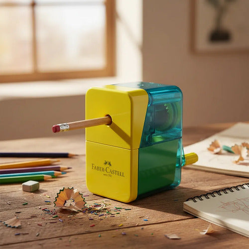 Tajalapiz Sacapuntas Manivela De Mesa Faber Castell Amarillo