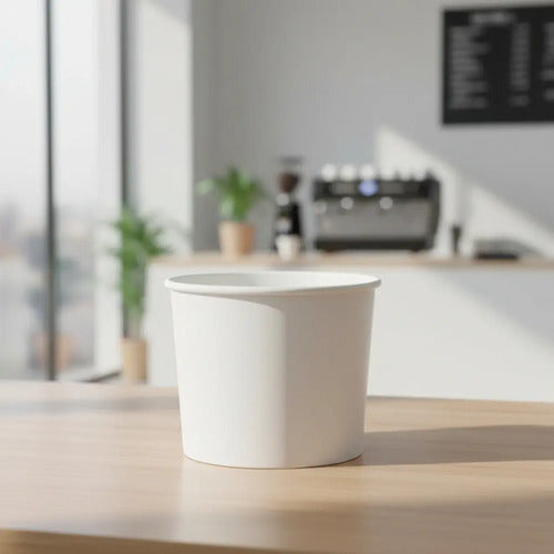 Vaso Desechable Cartón Helado 8oz X 50 Unidades Blanco