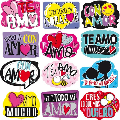 Photocall O Hablador Mediano Amor X 12 Unidades