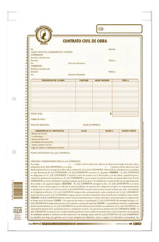 Forma Minerva 5509 Contrato Civil Obra  X 12 Pcs Blanco