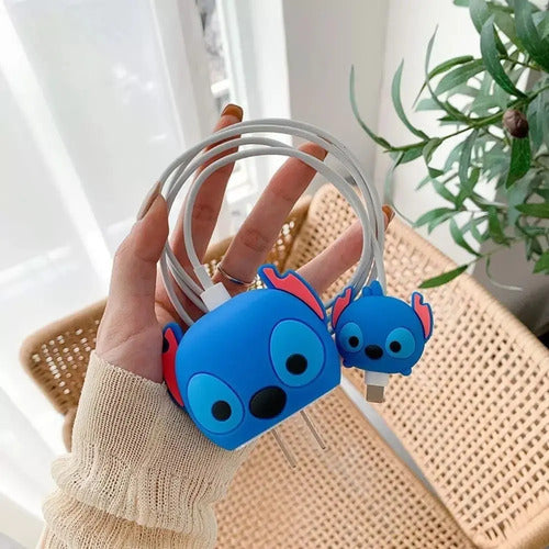 Protector Para Cable Stitch iPhone 11 Pro, 12 Y 13 Azul