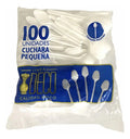Cuchara Plástica Desechable Pequeña X 100 Unidades Blanco