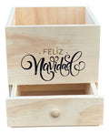 Caja Cajón De Madera Para Regalo Ancheta Navidad 20x20x18cm  Madera