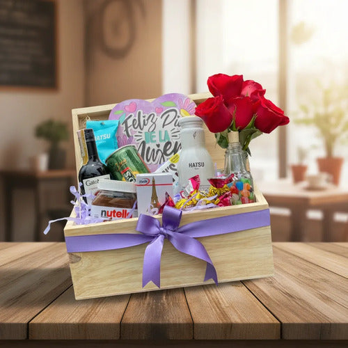 Regalo Ancheta Dia De La Mujer Dulces Rosas