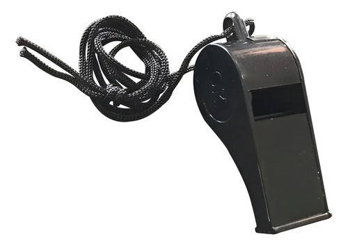 Silbato Pito Plástico Con Cordón Color Negro X 660 Pcs Negro