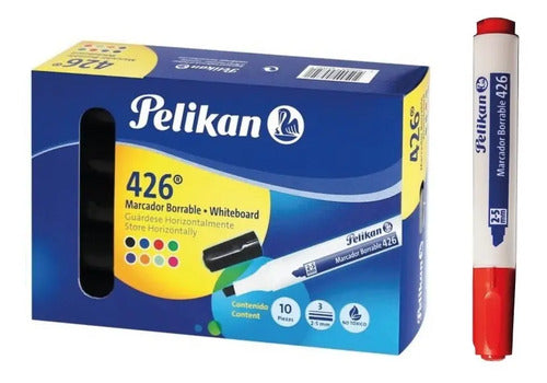 Marcador Borrable Pelikan Rojo Caja X 10 - Ref. 426