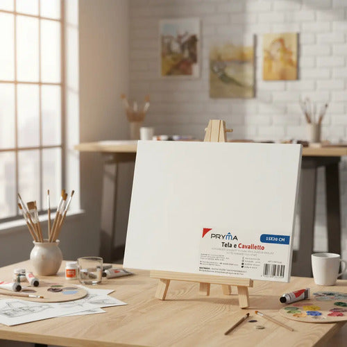 Lienzo Mini Con Caballete 15x20 Cm Blanco