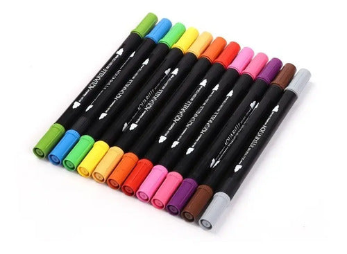 Marcador Acuarelable Redondo Doble Punta Penmax X 12 Colores