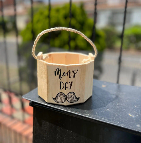 Cubeta De Madera Para Regalo Día Del Hombre 15x13cm Madera Cubeta