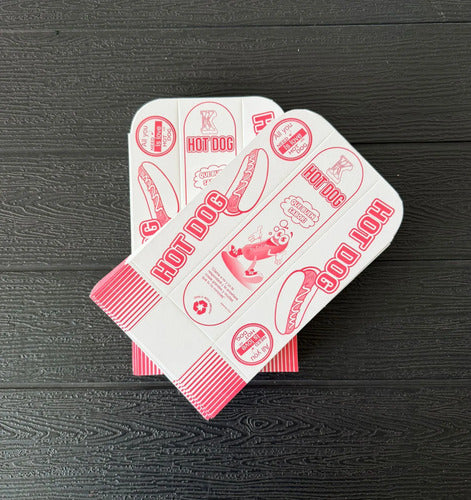 Caja Carton Blanca Porta Perro 16cm X 100 Unidades Blanco/rojo