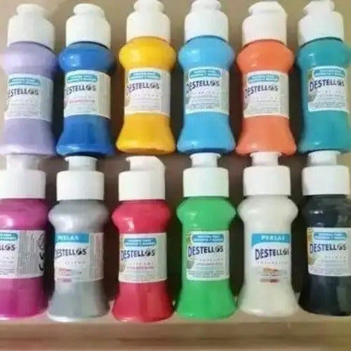 Pintura Cerámica Y Madera Destellos Color A Elección X 6 Und