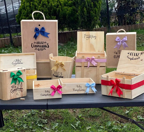 Cajas En  Madera Para Regalo De Feliz Cumpleaños